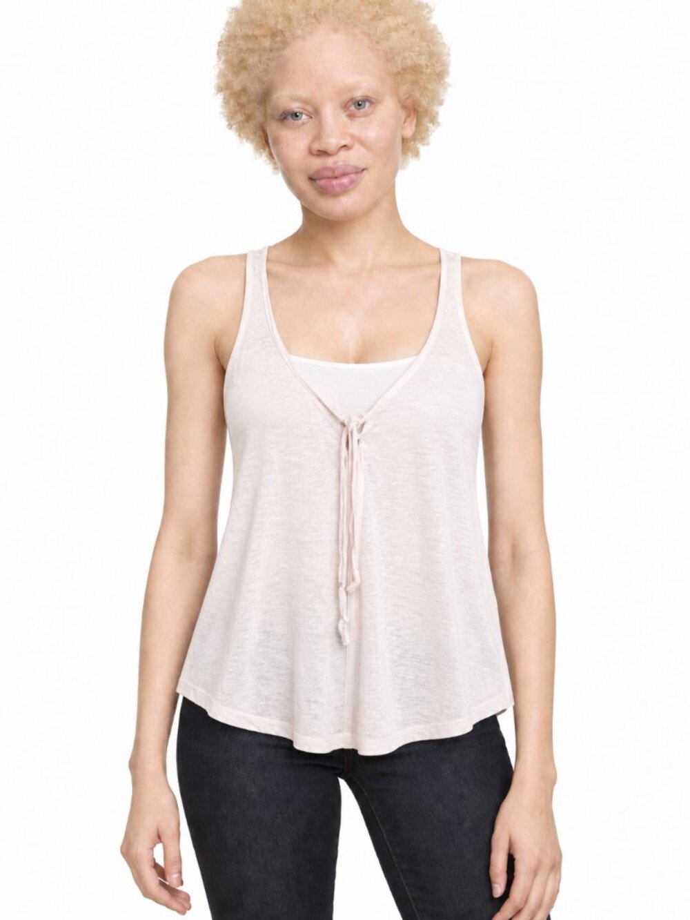 Hollister Women’s Pale Pink Sleeveless Tie-Front Top Size XS